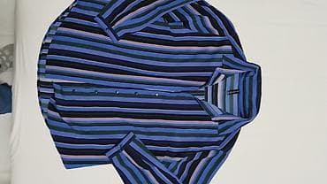 halji e: Ženska košulja s prugama - Model: duga košulja na kopčanje sprijeda - — 1