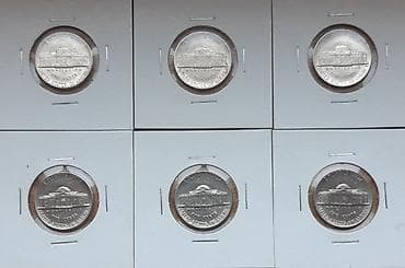 Set od 6 američkih nikla UNC (5 cents) – Jefferson Nickel - Serija