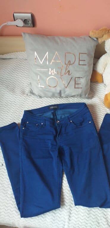 helanke sa mrezicom: Indigo plave farmerice vel.s sa elastinom — 1