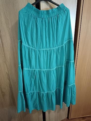 Dugačke suknje – 2 komada 1) Tirkizna, široka krojna linija sa