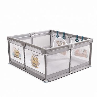 ikea dečija soba: Ogradica za bebe JOY 127×127 cm – siva Šifra proizvoda: 2 Prostrana — 2
