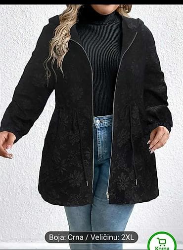 ugg crne: Ženska jakna s kapuljačom, crna, veličina 2XL. - Dizajn: diskretan — 4