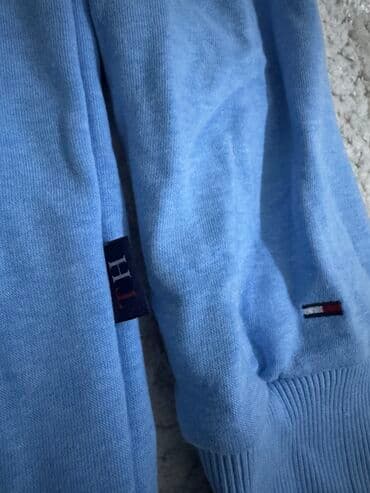 3 decembar duks: Sweatshirt, XL (EU 54), Tommy Hilfiger, color - Light blue, With a hood — 2