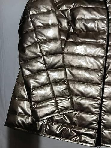 patike sa greskom: Ženska metallic puffer jakna - Boja: metalik bronzana/zlatna sa — 4