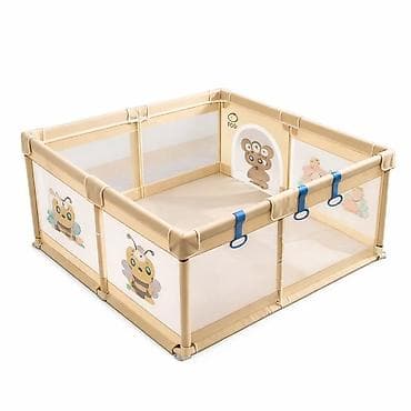 Nameštaj: Bež+print ogradica za bebe JOY 150×200 cm Prostrana ogradica za decu — 2