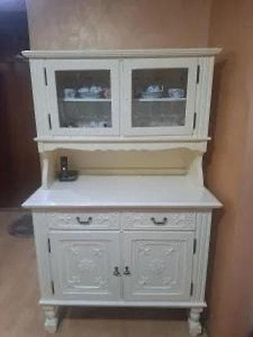 Nameštaj: ETNO VITRINA BELA | Etno vitrina puno drvo dobro stanje. 175cm — 1