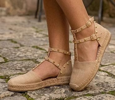 ženske cipele broj 35: Ženske espadrile sa kaišićima i nitnama - Model: espadrile sa — 1