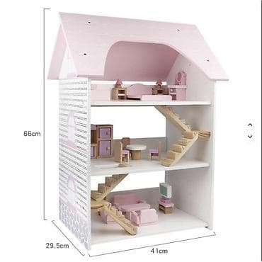 06. 🏡✨ DRVENA KUĆICA ZA LUTKE – VILA SA NAMEŠTAJEM 💖👧 🎀 Poklon koji