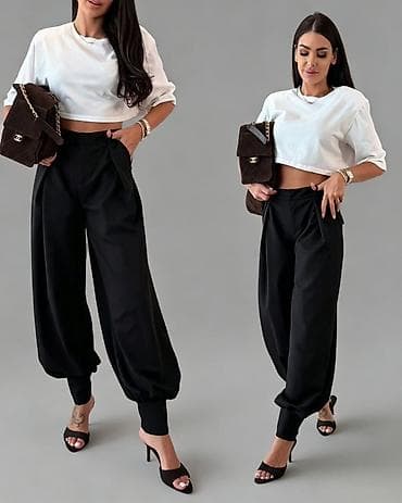 wurth pantalone: Ženske pantalone sa širokim nogavicama i manžetnama
2300 din 
S M L — 6
