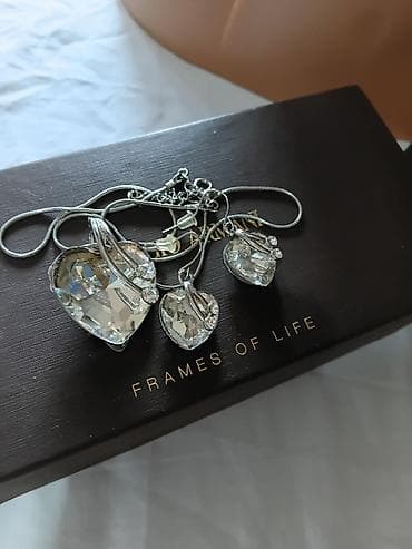 rulet sat cena: Komplet nakita – ogrlica i minđuše u obliku srca - Set sadrži — 1