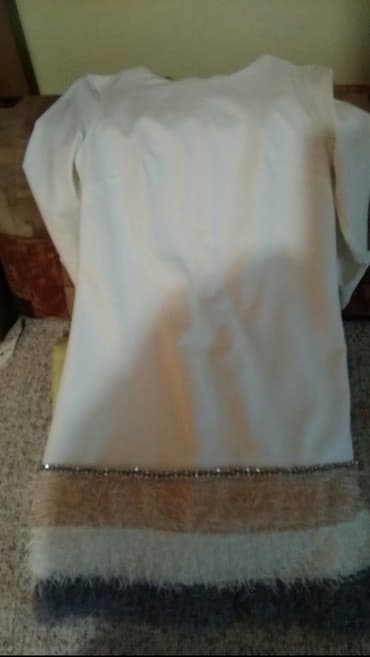 kaput od veštačkog krzna: L (EU 40), color - White, Long sleeves — 4