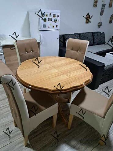 Setovi stolova i stolica: Baluster rogovi
Dimenzije: 90+30
 Stolice dugme
Cena: 36 e po kom