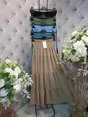 sandale za ples: Ženska boho suknja – dužina maxi/midi, sa širokim rastegljivim šmokom — 4