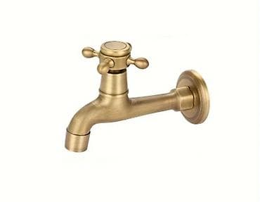 cipelarnik beli: Retro zidna slavina – mesing, antikvni završni izgled - Materijal — 1