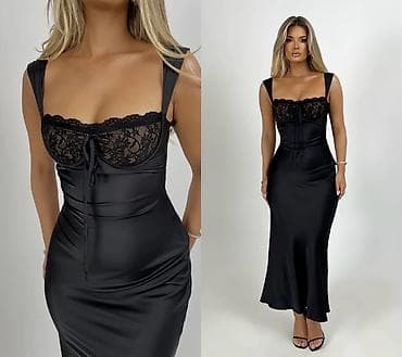 🔥Elegantna crna duga haljina sa čipkanim korpičama
✅2200 din