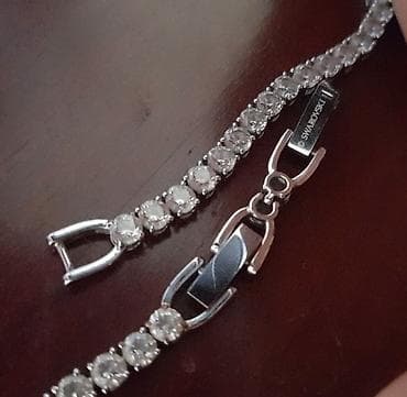 bordo haljina za svadbu: Swarovski ogrlica – klasični teniska dizajn - Materijal: metalni — 2