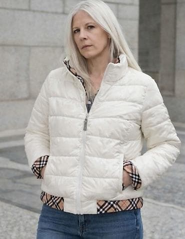 next jakna: Ženska zimska jakna – kratki puf model u beloj/ekru boji - Topla — 2