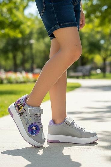 dex rock patike: Dečije patike sa K‑POP motivima - Dizajn: sivo-ljubičaste patike sa — 1