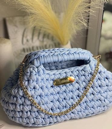 judina žena: Ručna torba “Lolliknit” – pletena od mekanog, debljeg pamučnog konca u — 2