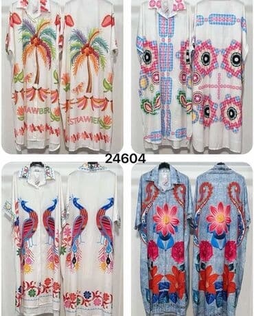 haljine secene ispod grudi: One size, color - Multicolored, Oversize, Short sleeves — 3