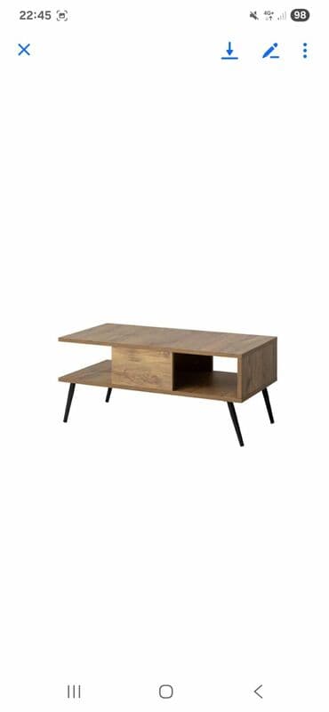 komode sa staklenim vratima: Crni klub sto 'Atlantic Pine' sa gvozdenim nogama Elegantni crni klub — 5