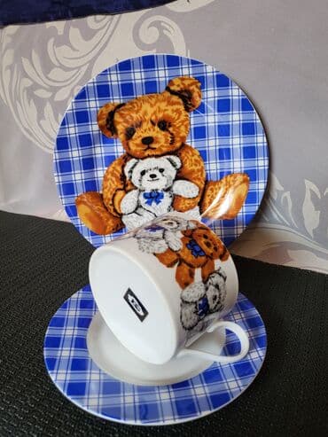 porcelanske solje za caj: Porcelanski nov,vintaz nemacki set za decu. Porcelanski trodelni — 3