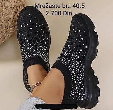 torbe za plažu new yorker: Mrežaste ženske patike – slip-on model - Boje: bela i crna - Ukras — 8