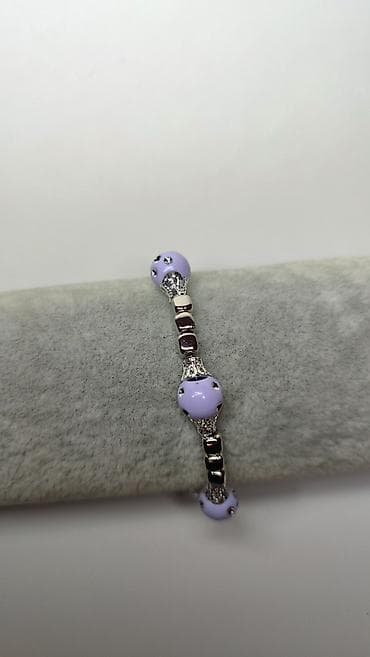 torbe za plazu ps: Elegantna ženska narukvica sa svetloljubičastim perlama i metalnim — 4