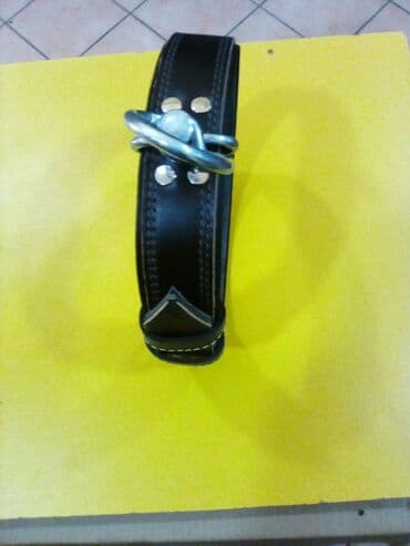 masinice za pse: Kožna ogrlica za pse – široki model - Materijal: crna prirodna koža — 1