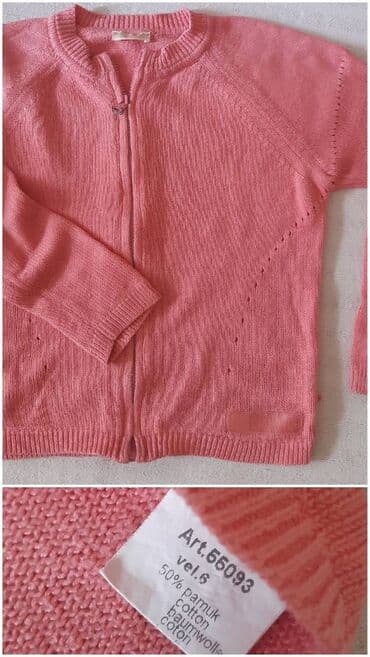 pidzama sa otvorom: Dečji kardigan Todor, roze boje, sa rajsferšlusom. Raglan rukavi — 2