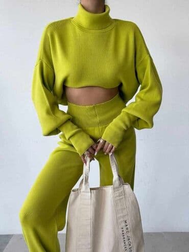 Women's Clothing: Zelena (sa slike) Crna Siva tamnija Svetlo siva Braon Kamel Komplet — 1