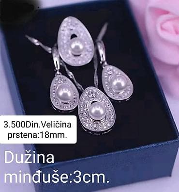 Elegantni posrebreni setovi nakita sa biserima,cirkonima sa žigom na lalafo.rs Elegantni posrebreni setovi nakita sa biserima,cirkonima sa žigom