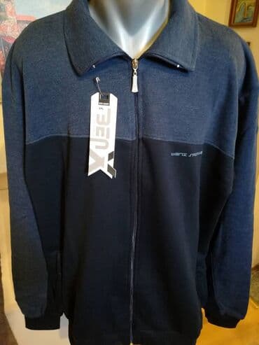 minđuše sa biserima: Sweatshirt, 5XL (EU 62), color - Blue, With a hood — 4