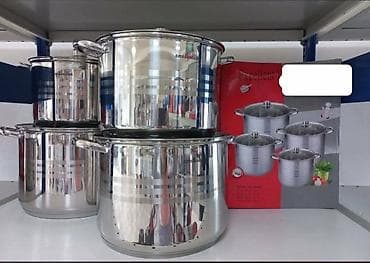Fa, Set od 4 nerđajućih loncii sa poklopcima - Materijal