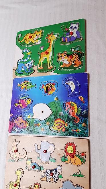 dex rock ranac komplet: Drvene edukativne slagalice – umetanke sa životinjama - Set od 2 — 8