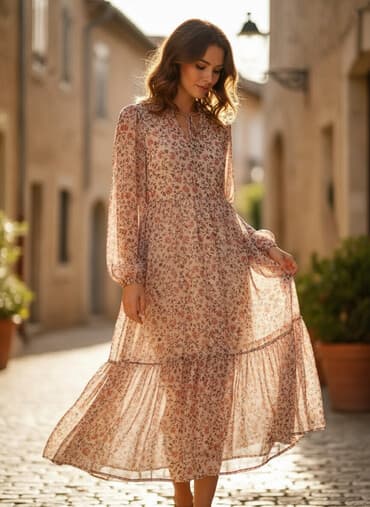 plisirana haljina: C&A S (EU 36), bоја - Šareno, Dugih rukava — 2