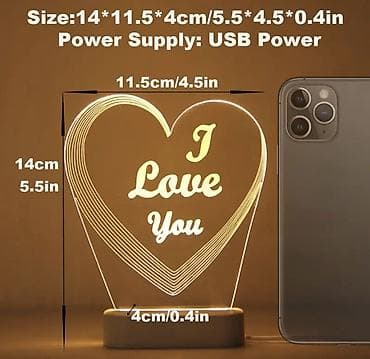LED dekorativna lampa „I Love You” – srcoliki akrilni panel sa