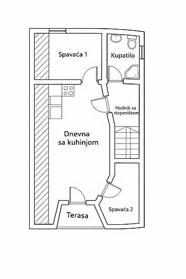 prodaja kuća čačak: Krnjača – -Jednoiposoban stan, bruto povrsina 52,74 m2novija gradnja — 1