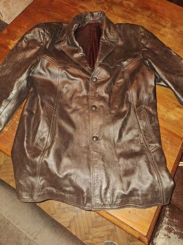 Ženska obuća: Kožna muška jakna, klasičan kroj do kukova. - Materijal: prirodna — 2