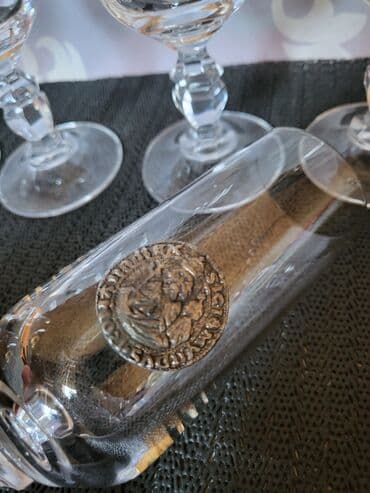 swarovski kristal cena: Case kristalno staklo za vino Zinnmunsen Nemacka iz 70,80ih. Case za — 13
