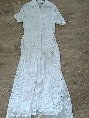 bele papuce: ZARA haljina, veličina XS - Model: košulja-haljina sa kragnom i — 1