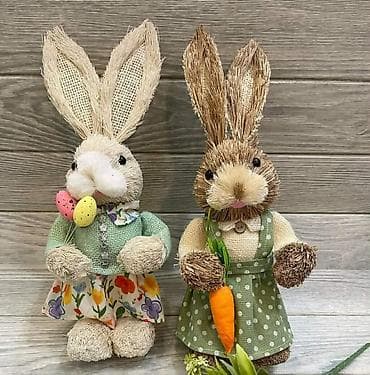 Daske za peglanje: Dekorativni zeka figure – par - Materijal: prirodna vlakna/rašćka — 7