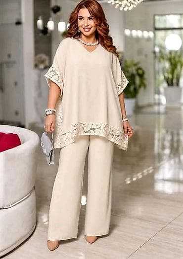 Kompleti: Damski komplet – elegantna tunika i pantalone širokog kroja Elegantan — 6