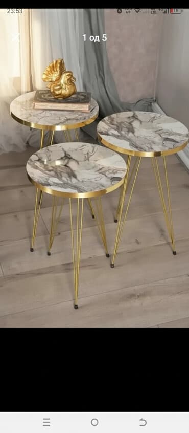 Set od 3 klub/stočića – okrugle ploče i metalne noge - Dizajn: tri na lalafo.rs Set od 3 klub/stočića – okrugle ploče i metalne noge - Dizajn: tri