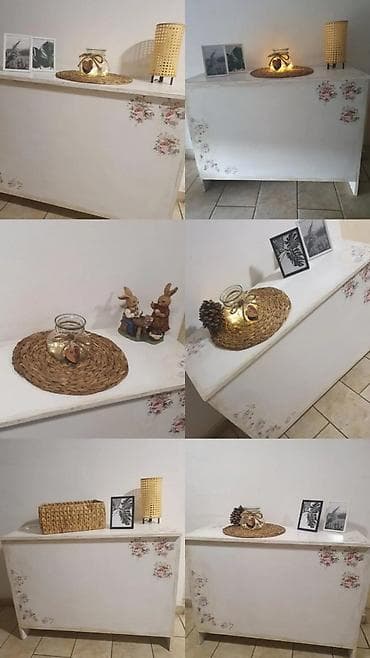 Sectional sofas: Dekorativna drvena škrinja/komoda sa poklopcem u shabby chic stilu. - — 3