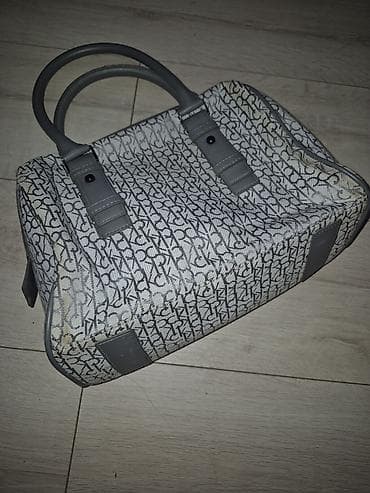 braon torbe ženske: Torba Calvin Klein – monogram platnena torba sa ručkama - Model: CK — 3