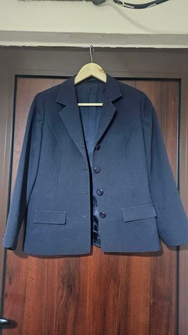 Ženski poslovni komplet 38vel – sako i suknja, tamno plave boje. - — 1
