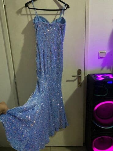 Bershka S, color - Light blue, Evening, With the straps — 6