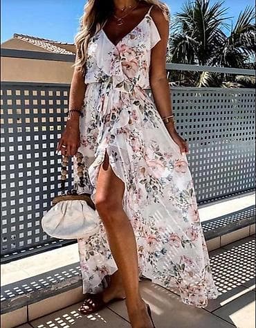 haljina sa rukavicama: 🌹Ženska letnja maxi haljina sa cvetnim printom-2300 din — 8