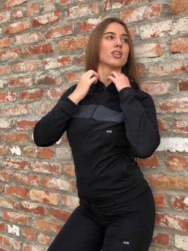 tek flis trenerka: Nike, M (EU 38), Single-colored, color - Black — 20